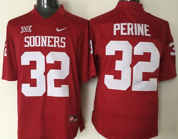 Men Oklahoma Sooners #32 Perine Red Nike 2025 NCAA Jersey->ncaa teams->NCAA Jersey